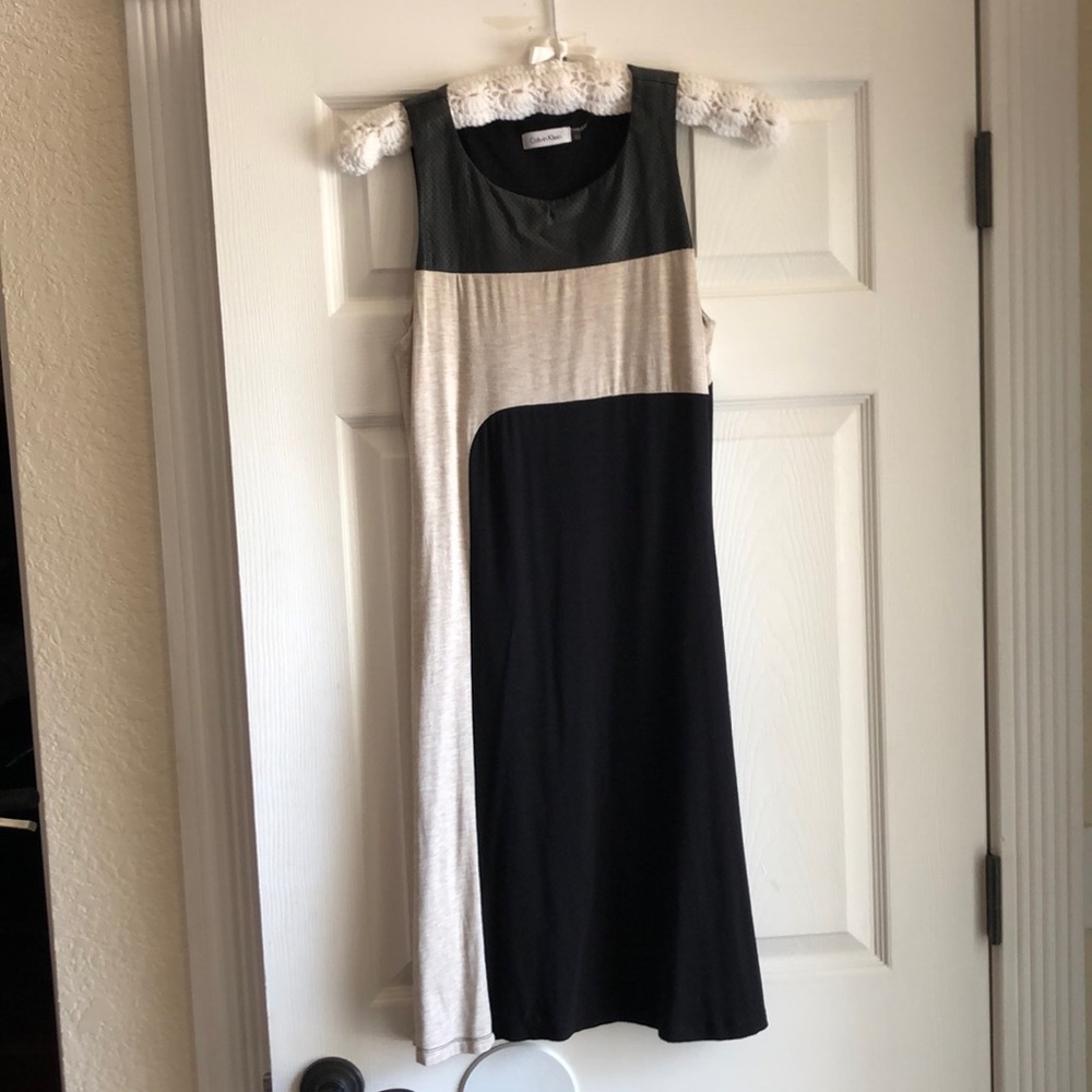 Calvin Klein Black and Tan dress